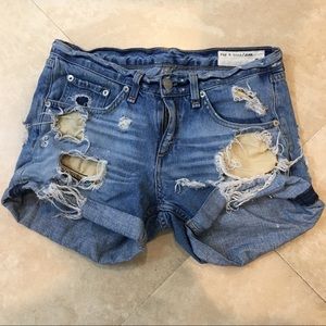 Rag & Bone distressed denim boyfriend shorts